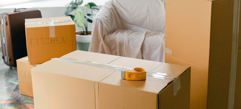 Boxes in a room