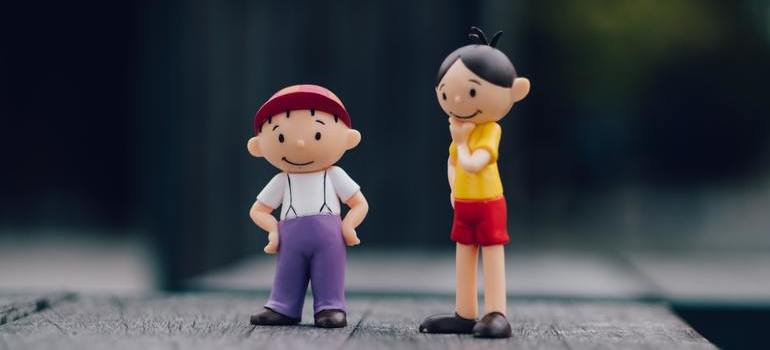 packing toys for children Glendale move including two figurines