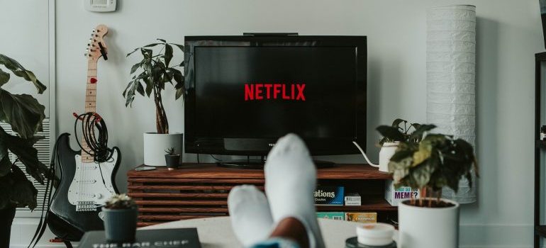 TV with Netflix on