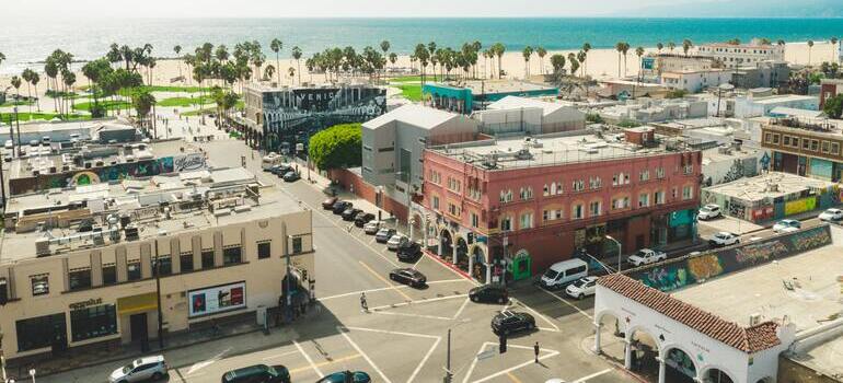 aerial view of LA