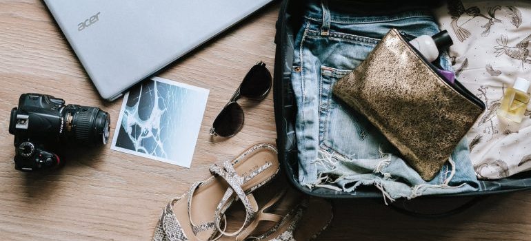 A packed suitcase