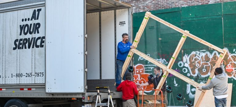 Professional movers at work