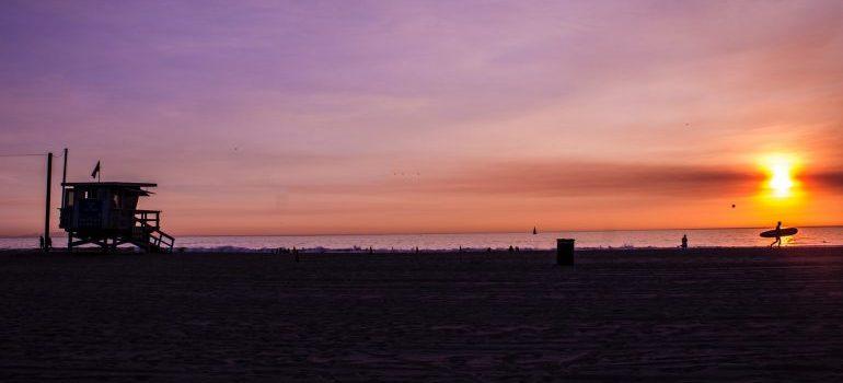 Venice beach, LA at sunset