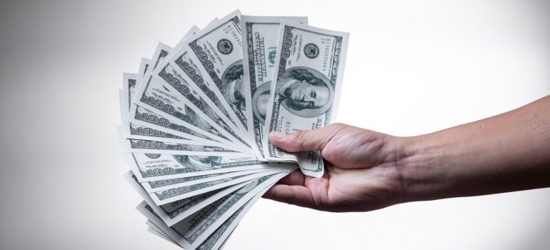 A person holding money