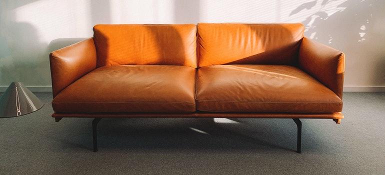 Sofa beside wall
