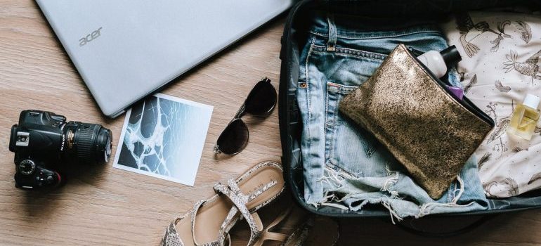 A packed suitcase
