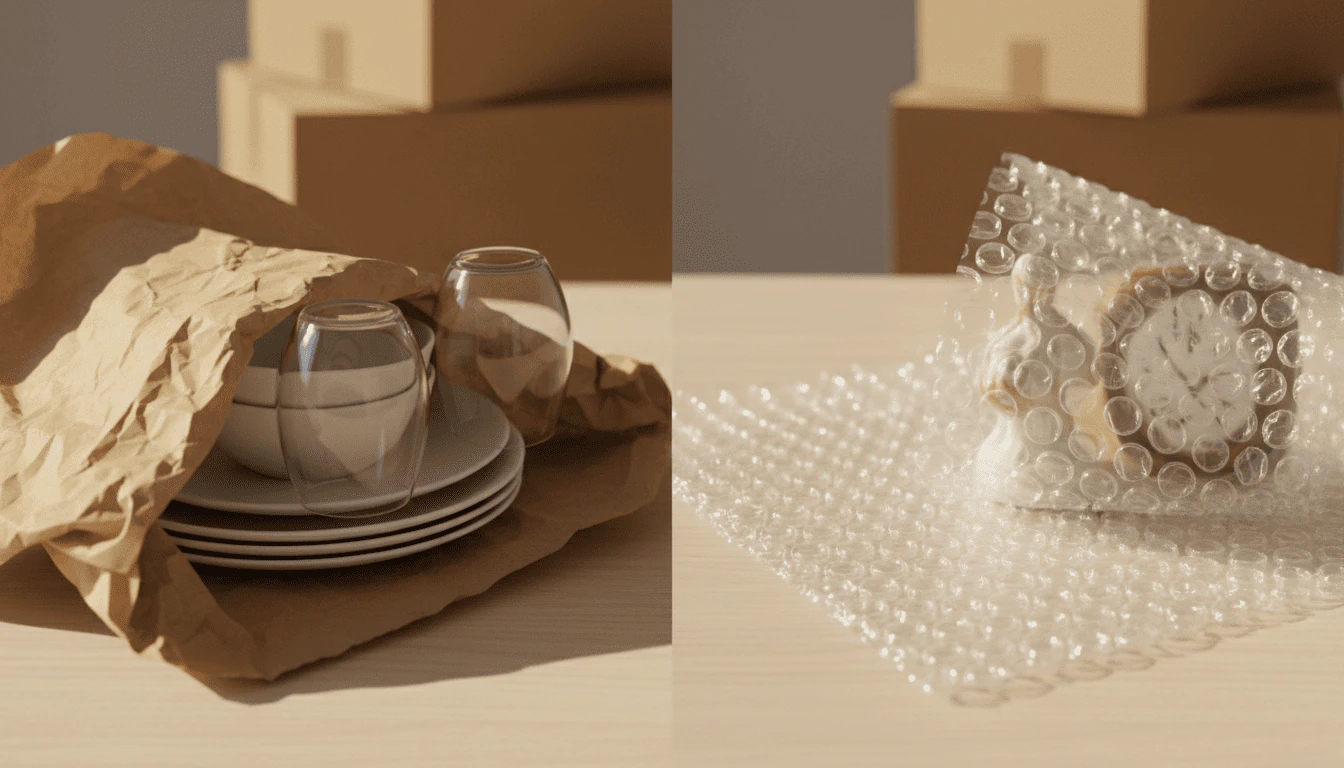 Packing Paper vs Bubble Wrap - Professional Movers Advice