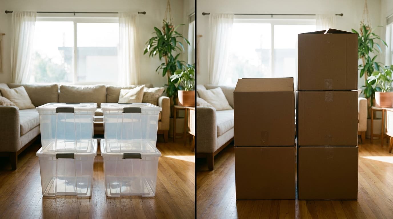 Plastic Bins vs Cardboard Boxes for Moving
